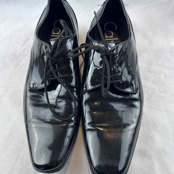 Calvin Klein Brodie Black Patent Leather Dress Shoes Men’s 9.5 - Picture 5 of 6
